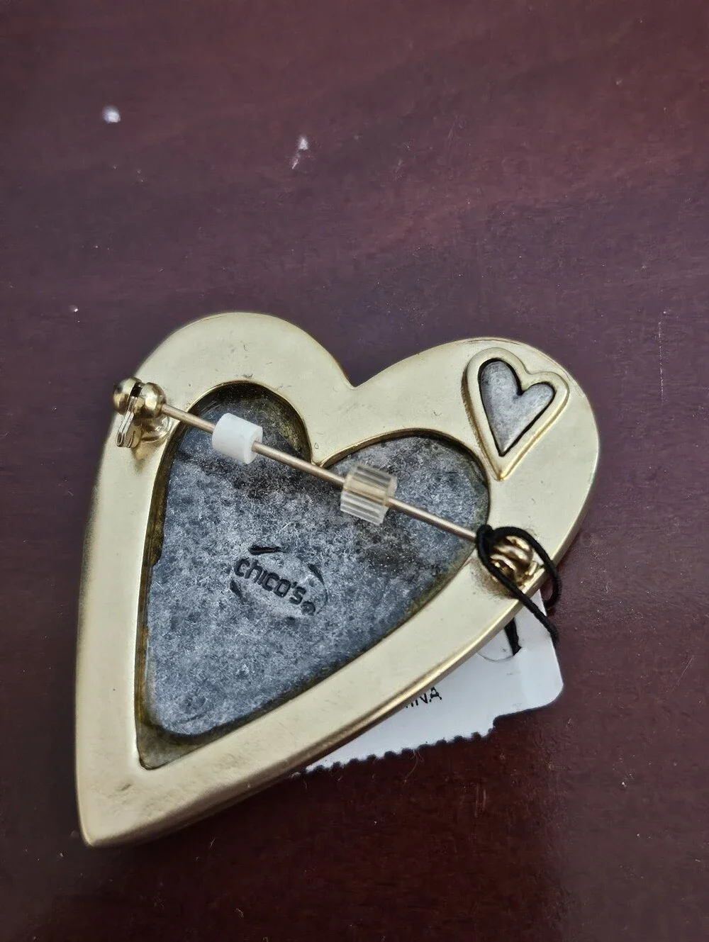 Chico's Gold-tone Heart Pin Brooch